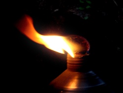 A flaming torch