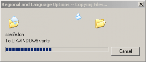 Copying files for East Asian languages support in Windows XP