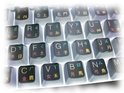 A keyboard marked with Chinese