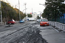 Soil liquefaction in Koto, Tokyo