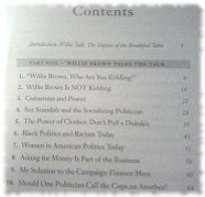 The contents page of a book